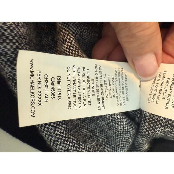 Michael Kors Women’s Size L Turtleneck Cotton Blend Sweater in Black/White - Picture 8 of 11